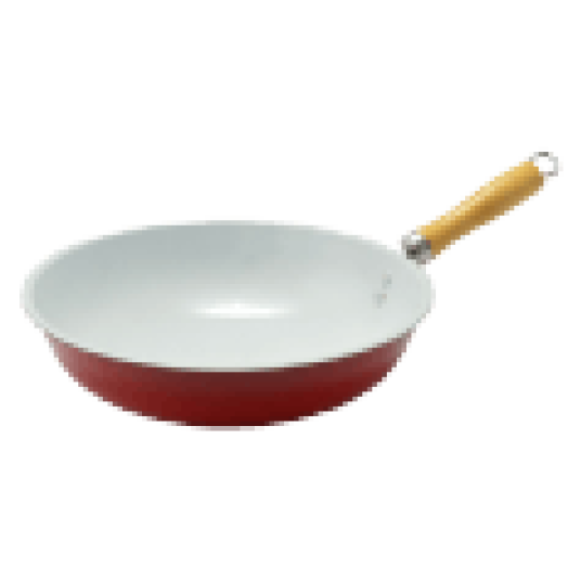 CAT 10264 kerámia bevonatos wok 30 cm, piros