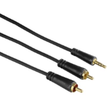 3,5mm apa  2xRCA apa kábel, 1,5m