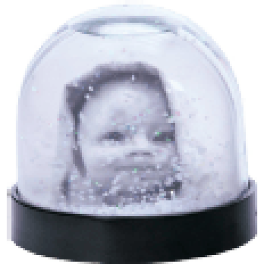 fotó hógömb, széles, hóval és csillámmal