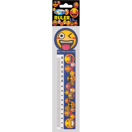 Centrum Emojidex vonalzó 15 cm csomagolt