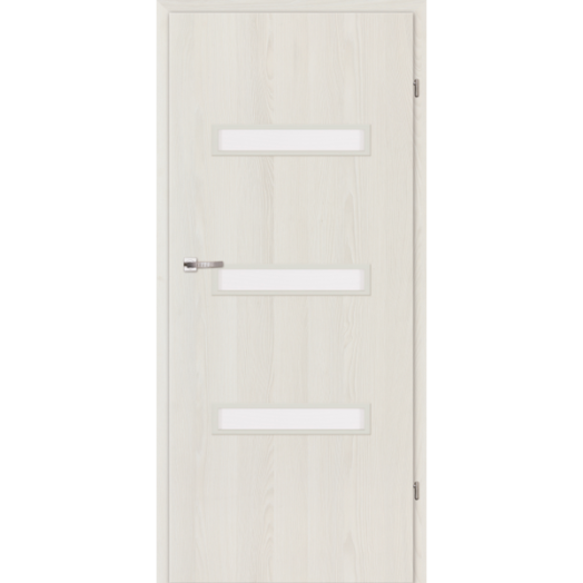 CENTURY 3D FÓLIÁS AJTÓLAP, M3 ÜVEGES, FEHÉR KŐRIS, 90X210CM BAL