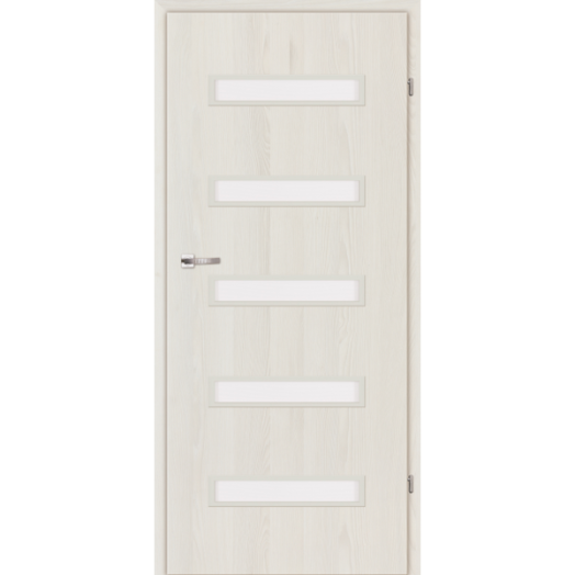 CENTURY 3D FÓLIÁS AJTÓLAP M7 ÜVEGES, FEHÉR KŐRIS, 100X210CM BAL