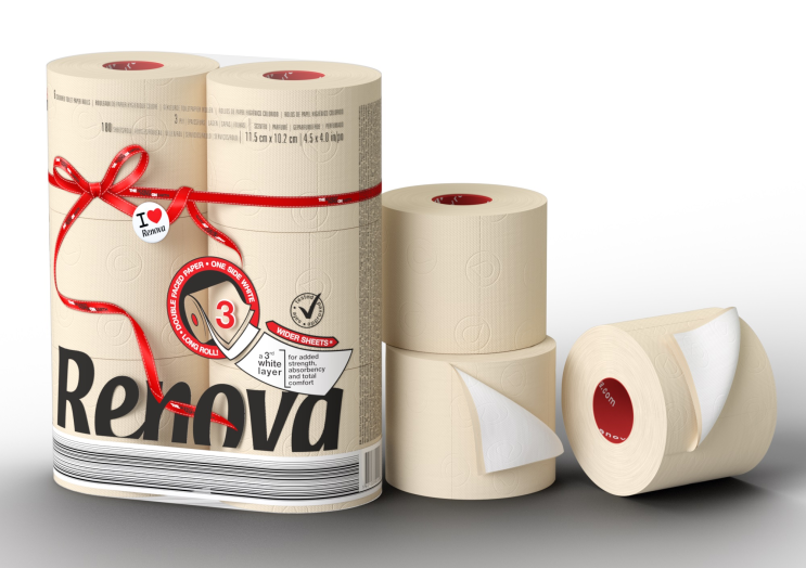Renova Rl Maxi toalettpapír bézs, 3 réteg 6 tekercses