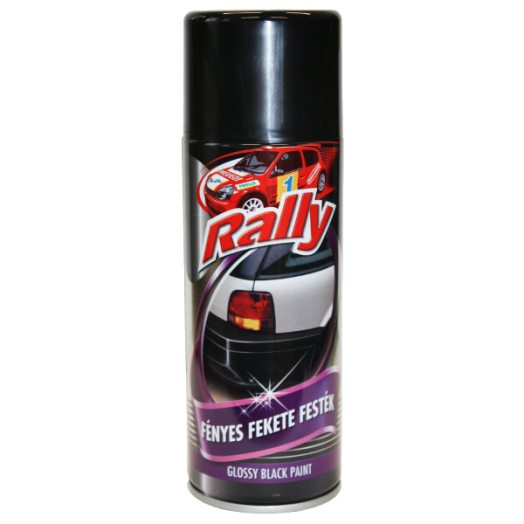 FESTÉK AEROSZOL,FÉNYES,FEKETE 400ML RALLY DISPLAYBE