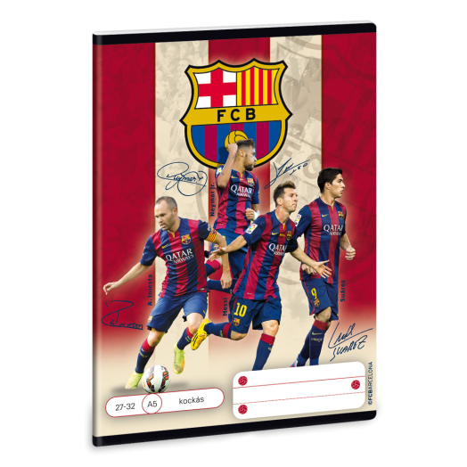 FC Barcelona fotós A5 kockás füzet 27-32