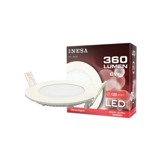 LED KEREK BEÉPÍTHETŐ PANEL 3000K 6W G2 12CM