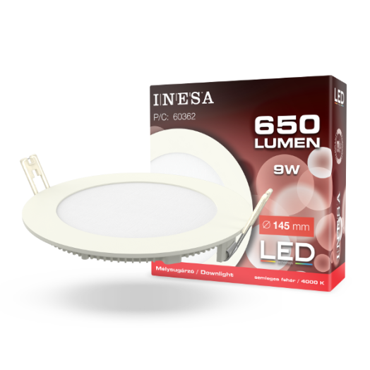 LED KEREK BEÉPÍTHETŐ PANEL 4000K 9W G2 14,5CM