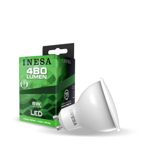 SPOT LED FÉNYFORRÁS GU10, 6W, 6500K