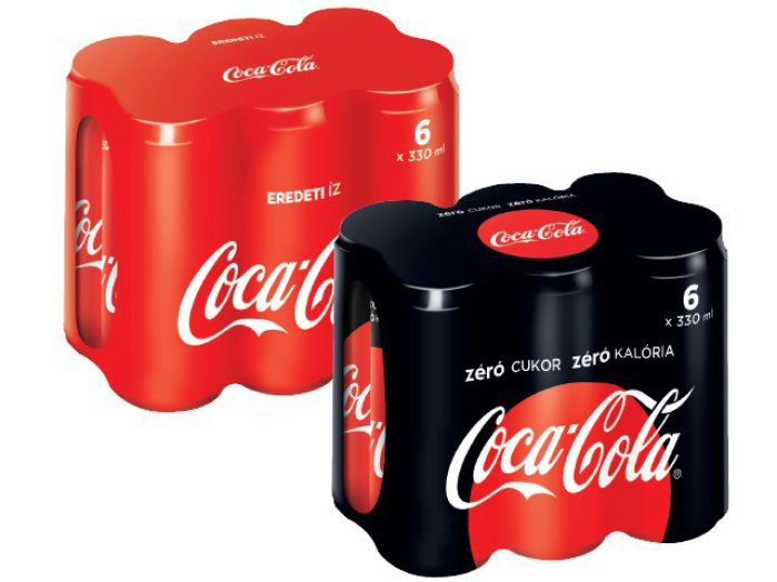 Coca-Cola vagy Coca-Cola Zero dobozos szénsavas üdítőital multipack