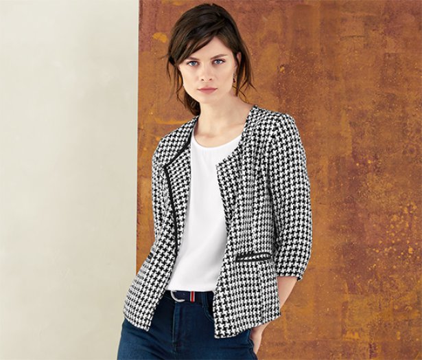Női jacquard kabát, mintás