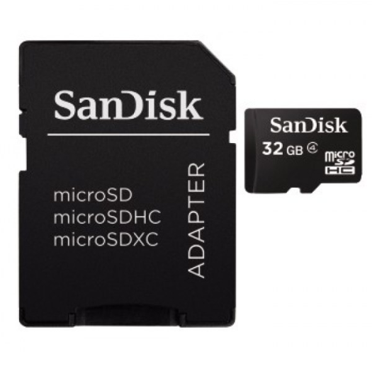 Sandisk microsd 32GB CL 4 kártya + adapter
