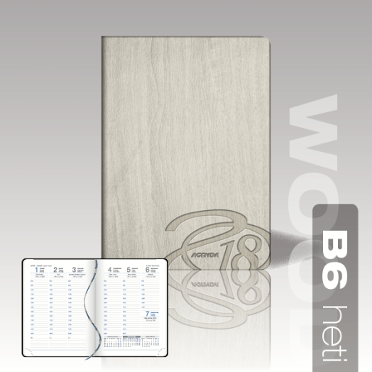 Wood agenda B6 heti bézs
