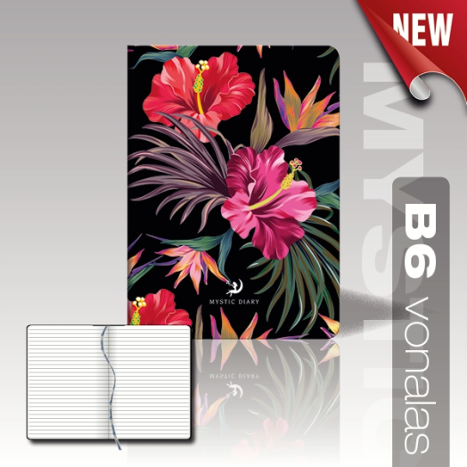 Mystic jegyzetfüzet B6 vonalas MN03 trópusi hibiszkusz