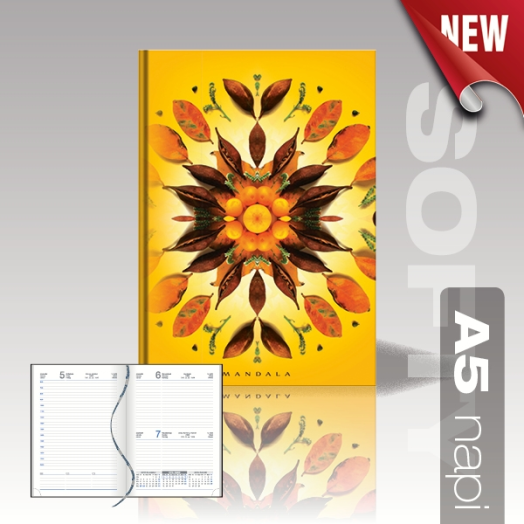 Mandala agenda A5 napi MA01 sárga