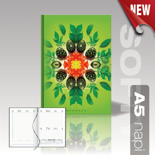 Mandala agenda A5 napi MA02 zöld