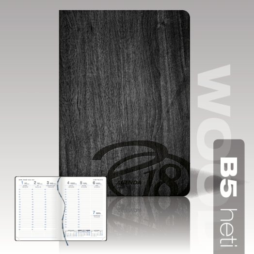 Wood agenda B5 heti fekete