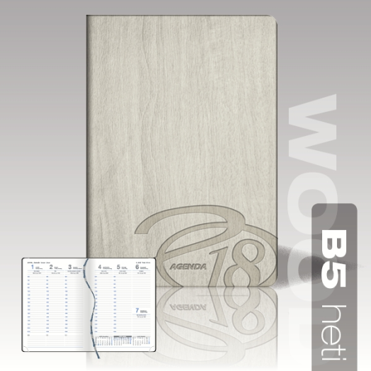 Wood agenda B5 heti bézs