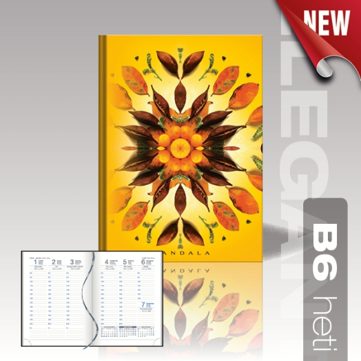 Mandala agenda B6 heti MA01 sárga