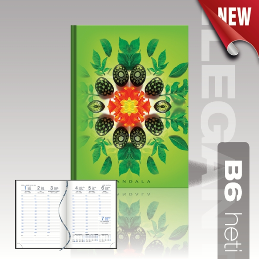 Mandala agenda B6 heti MA02 zöld
