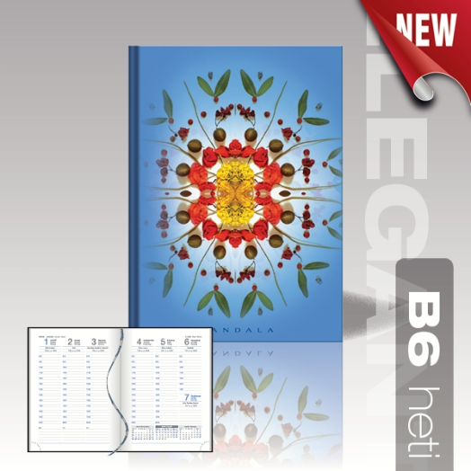 Mandala agenda B6 heti MA03 kék