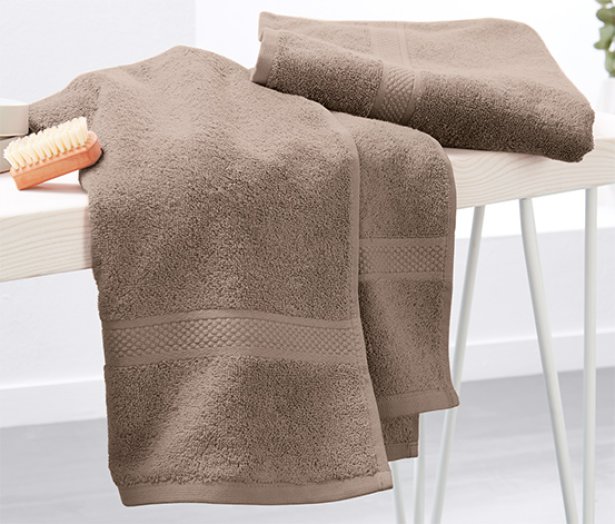 2 frottírtörölköző szettben, 50×100 cm, szürkésbarna