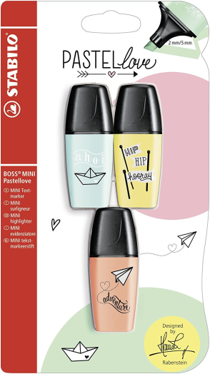STABILO BOSS MINI Pastellove szövegkiemelő 3 db
