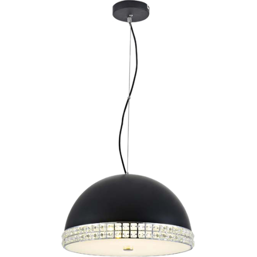 FÜGGESZTÉK 2XE27 MAX 60W FEKETE FÉM/KRISTÁLY
