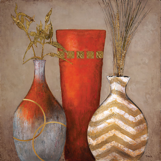 ARANYOZOTT FALIKÉP VIRÁGKASPÓK 60X60CM MŰVÁSZONRA NYOMTATOTT