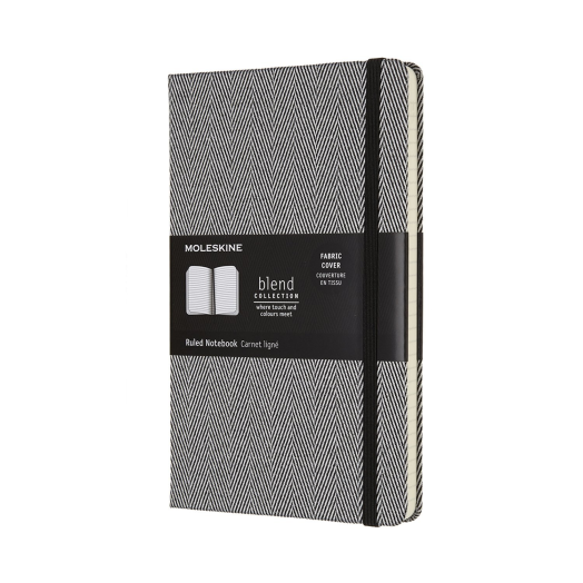 Moleskine notesz vonalas Large Blend textil fekete