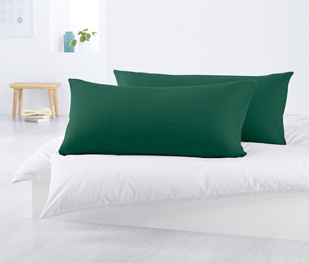 2 jersey párnahuzat szettben, 80×40 cm, zöld