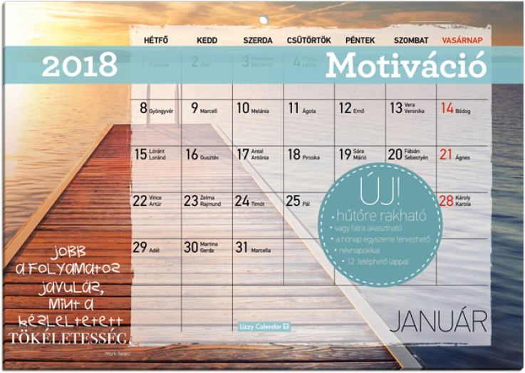 Lizzy mágneses havi tervező naptár Motiváció