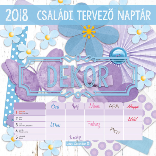 Lizzy nagy lemeznaptár Családi tervező - Dekor