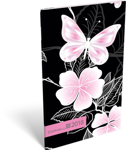 Lizzy zsebnaptár A6 Cornell Pink Butterfly