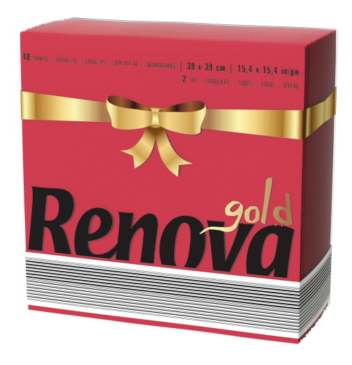 Renova Art Table Gold szalvéta piros 2 réteg 39 x 39 cm