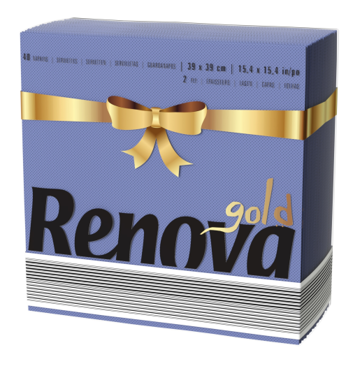 Renova Art Table Gold szalvéta kék 2 réteg 39 x 39 cm