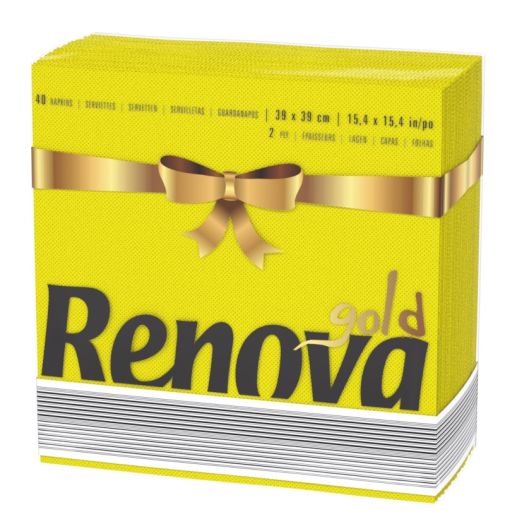 Renova Art Table Gold szalvéta sárga 2 réteg 39 x 39 cm