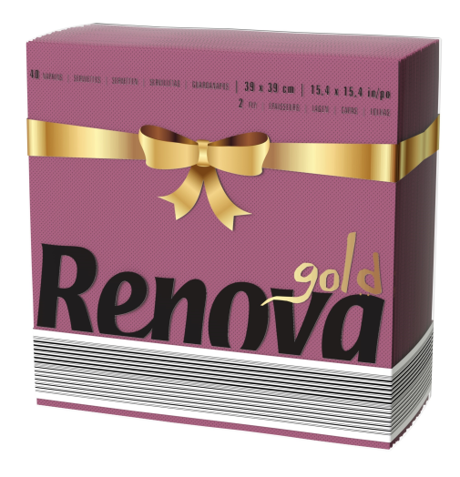 Renova Art Table Gold szalvéta bordó 2 réteg 39 x 39 cm