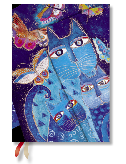 Paperblanks agenda heti Midi BlueCats&Butterflies verso