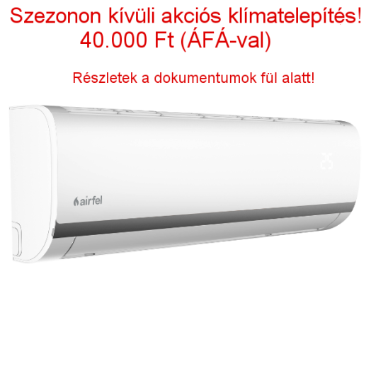 AIRFEL INVERTERES SPLIT KLÍMA 2,6KW