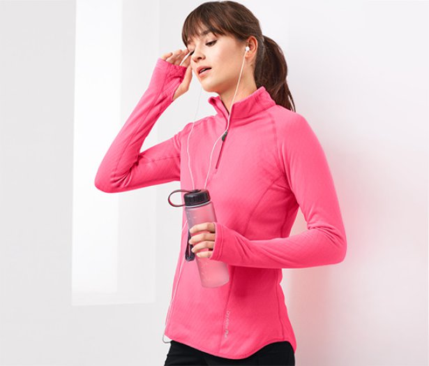Női hosszú ujjú futófelső, pink