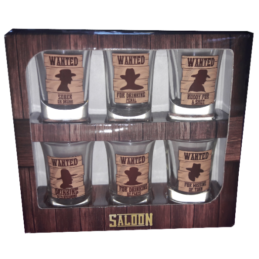 6 DB-OS XX-BG-SALOON POHÁRSZETT 35ML