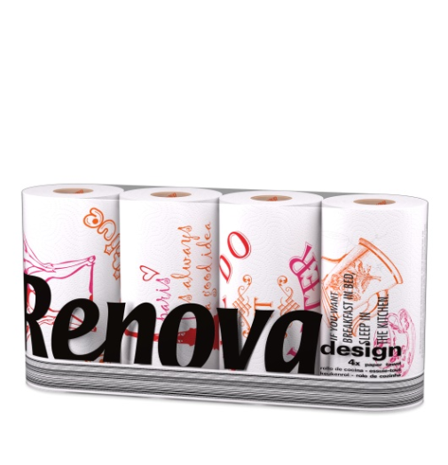 Renova Design  konyhai papírtörlő, fehér 4 tek. 40lap