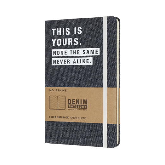 Moleskine notesz vonalas Large Denim This Yours