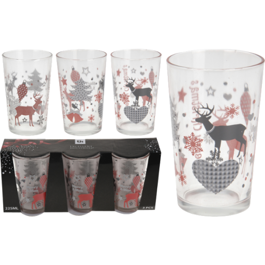 ÜVEG POHÁR SZETT 225ML 3DB-OS MAG:11CM