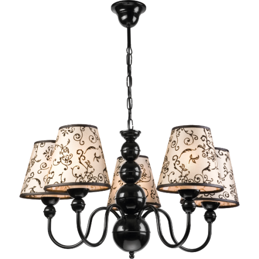 BOULI CSILLÁR 5X60W E27 FEKETE/ MINTÁS Outlet