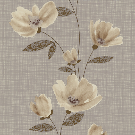 MODERN VIRÁG MINTA BARNA-BEIGE 10M X 0,53M VLIES TAPÉTA