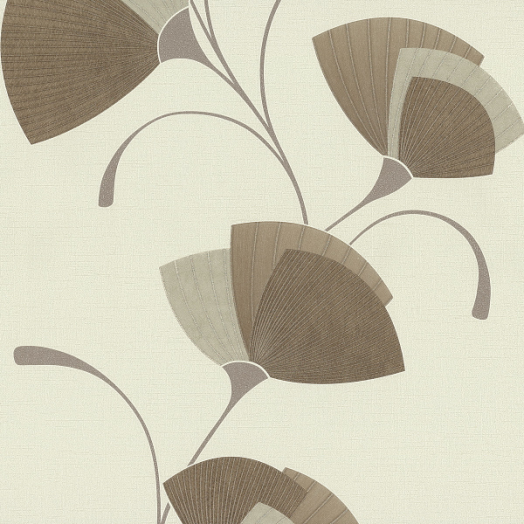 MODERNVIRÁG MINTA BEIGE-BARNA VINYL 10M X 0,53M VLIES ALAPÚ TAPÉTA