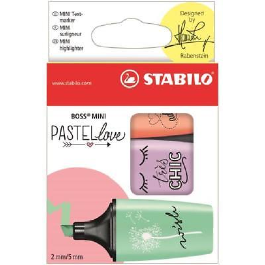 STABILO BOSS MINI Pastellove szövegkiemelő dobozos 3 db