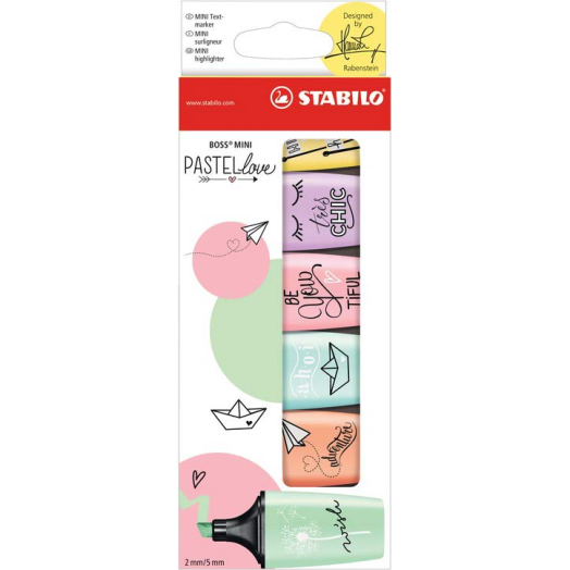 STABILO BOSS MINI Pastellove szövegkiemelő dobozos 6 db