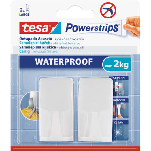 POWERSTRIPS WATERPROOF AKASZTÓ      FEHÉR, MŰANYAG